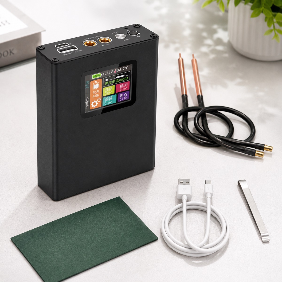 Міні апарат точкового зварювання Docreate 30 Gear / Зварювальний апарат з LCD-дисплеєм 5000 mAh 6-800 А — фото 1