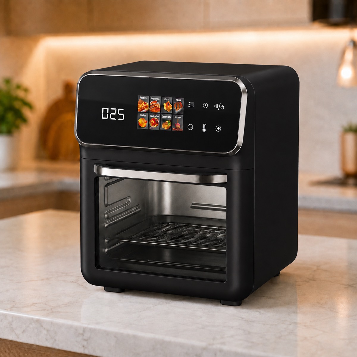 Чорна Електрична мультипіч Top Kitchen TK-00244 12л / Аерогриль з сенсорним керуванням 2400 Вт 10 програм — фото 1