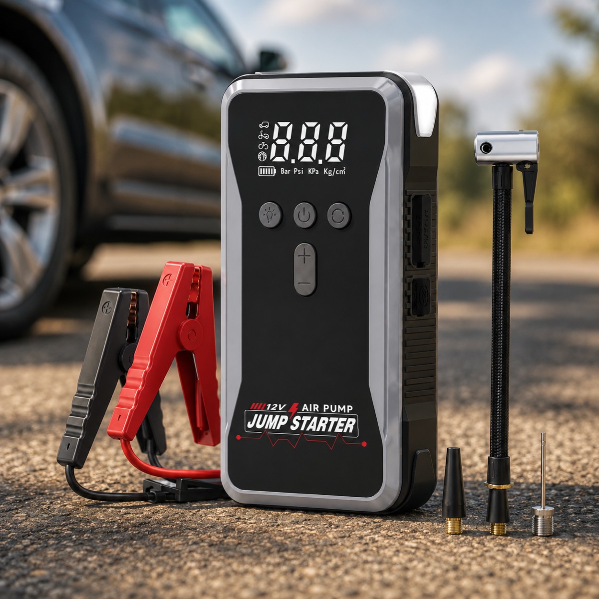 Пускозарядний пристрій S3+ компресор, Power Bank та LED-підсвічування — фото 1